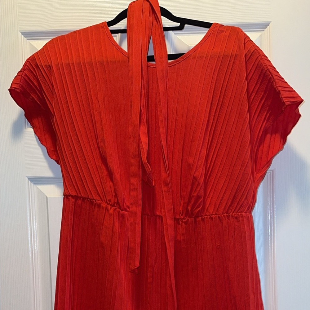 Bright Red Textured Romper